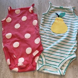 Carters 9 mo tank onesies bundle girls